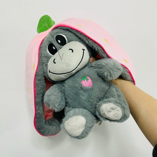 Strawberry Donkey Breathing Plush Doll for kids
